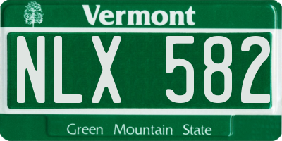 VT license plate NLX582