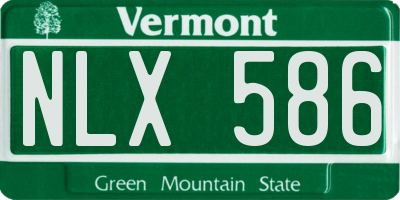 VT license plate NLX586