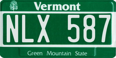 VT license plate NLX587