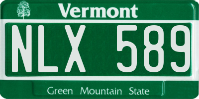 VT license plate NLX589