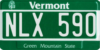 VT license plate NLX590