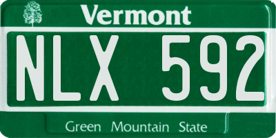 VT license plate NLX592