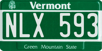 VT license plate NLX593
