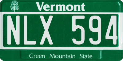 VT license plate NLX594