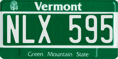 VT license plate NLX595