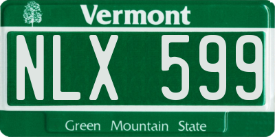 VT license plate NLX599