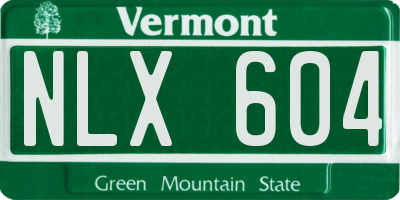 VT license plate NLX604