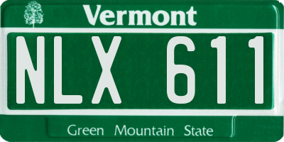 VT license plate NLX611