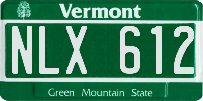VT license plate NLX612