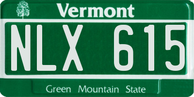 VT license plate NLX615