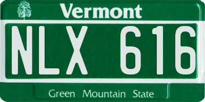 VT license plate NLX616