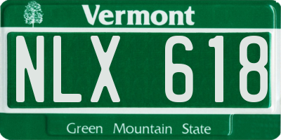 VT license plate NLX618