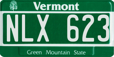 VT license plate NLX623