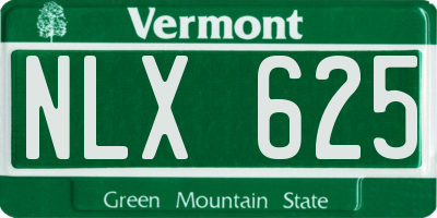 VT license plate NLX625