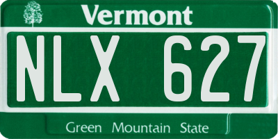 VT license plate NLX627
