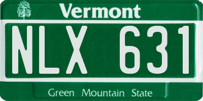 VT license plate NLX631