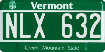 VT license plate NLX632