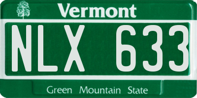 VT license plate NLX633