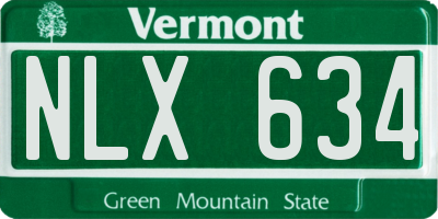 VT license plate NLX634