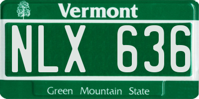 VT license plate NLX636