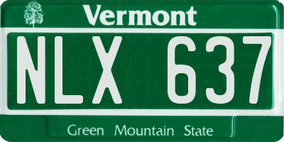 VT license plate NLX637
