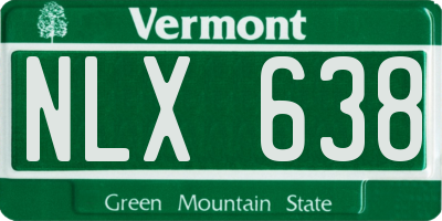 VT license plate NLX638