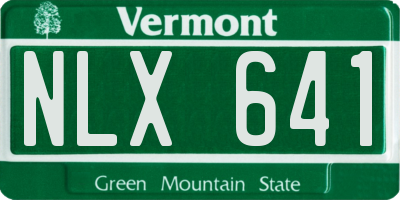VT license plate NLX641