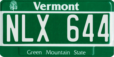 VT license plate NLX644
