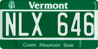 VT license plate NLX646
