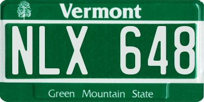 VT license plate NLX648