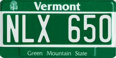 VT license plate NLX650