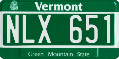 VT license plate NLX651