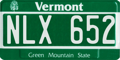 VT license plate NLX652