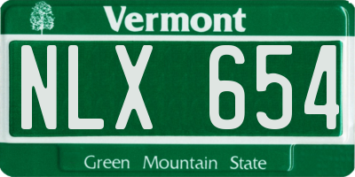 VT license plate NLX654