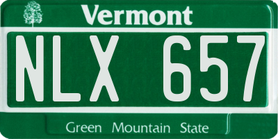 VT license plate NLX657