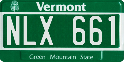 VT license plate NLX661
