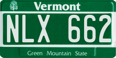 VT license plate NLX662