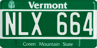 VT license plate NLX664