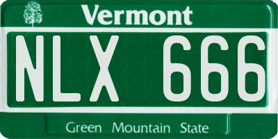 VT license plate NLX666