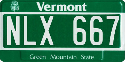 VT license plate NLX667