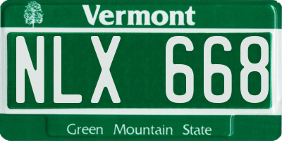 VT license plate NLX668
