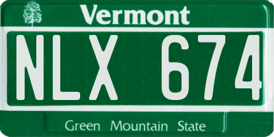 VT license plate NLX674