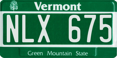 VT license plate NLX675
