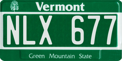 VT license plate NLX677
