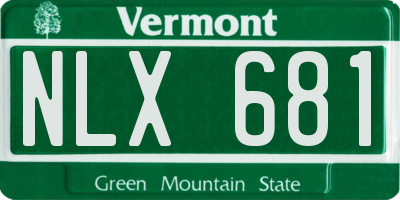 VT license plate NLX681