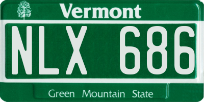 VT license plate NLX686