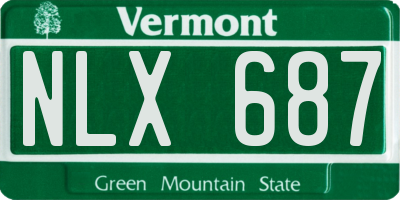VT license plate NLX687