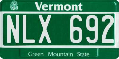 VT license plate NLX692