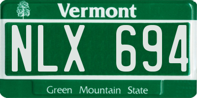 VT license plate NLX694