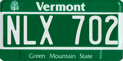 VT license plate NLX702